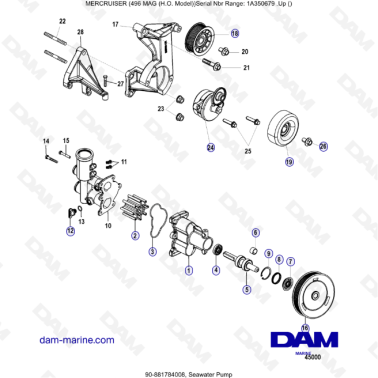 MERCRUISER 8.1L 496 MAG HO - Seawater pump