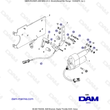 MERCRUISER 8.1L 496 MAG HO - Shift bracket, digital throttle shift