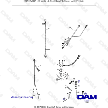 MERCRUISER 8.1L 496 MAG HO - Smartcraft sensor & harnesses