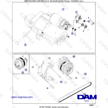 MERCRUISER 8.1L 496 MAG HO - Starter & Alternator