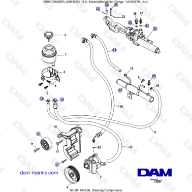 MERCRUISER 8.1L 496 MAG HO - Steering components