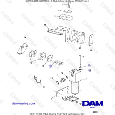 MERCRUISER 8.1L 496 MAG HO - Steering Fluid filter