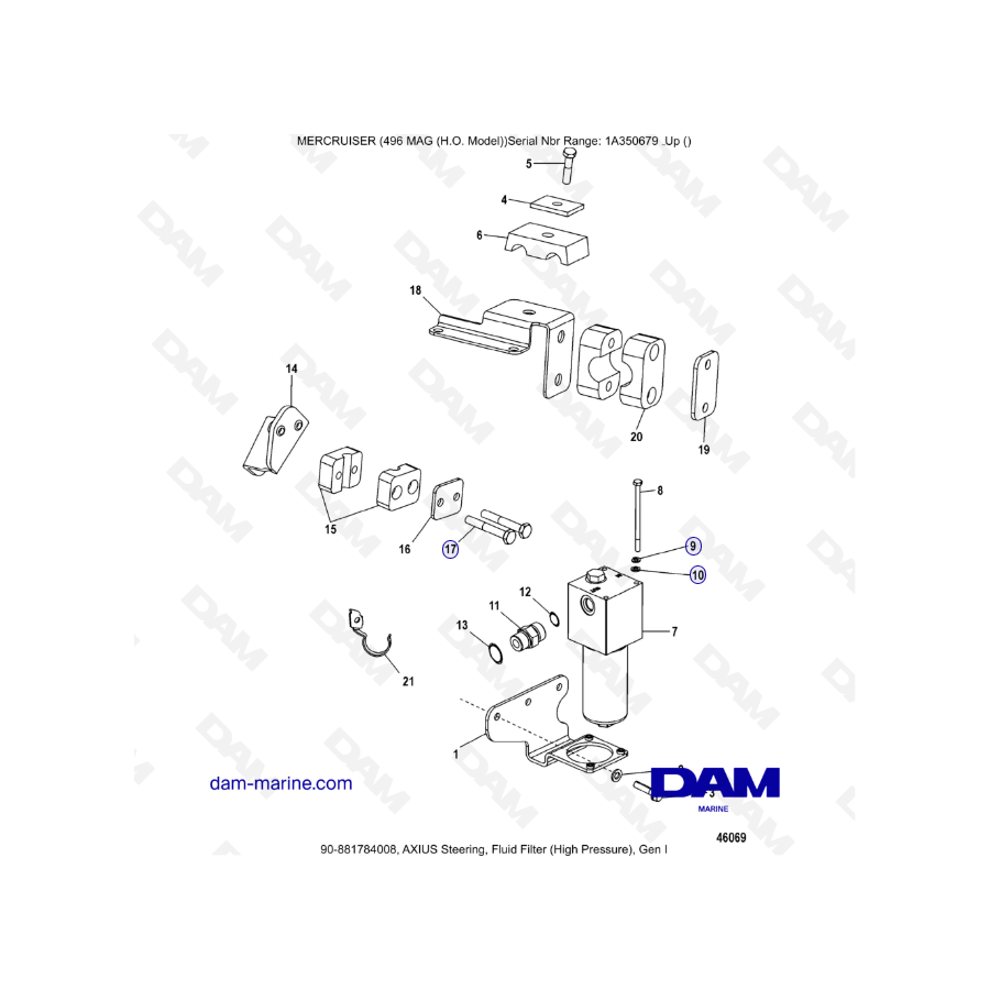 MERCRUISER 8.1L 496 MAG HO - Steering Fluid filter