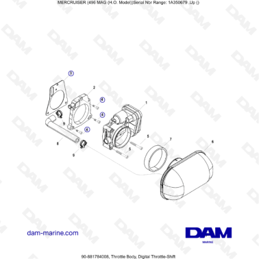 MERCRUISER 8.1L 496 MAG HO - Throttle body, digital throttle shift