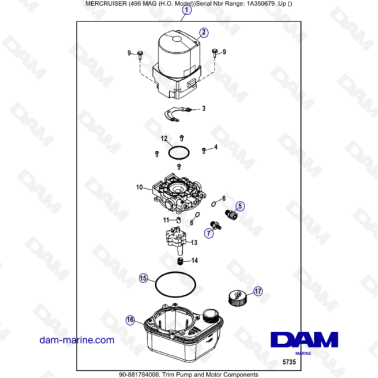 MERCRUISER 8.1L 496 MAG HO - Trim pump & Motor components