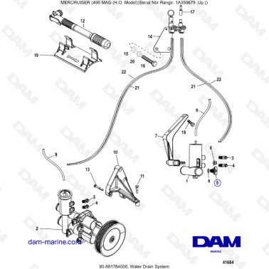MERCRUISER 8.1L 496 MAG HO - Water Drain system