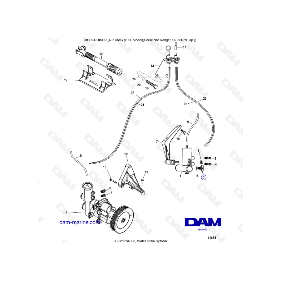 MERCRUISER 8.1L 496 MAG HO - Water Drain system