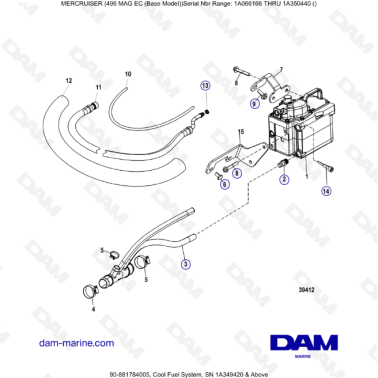 MERCRUISER 8.1L 496 MAG EC - Cool fuel system