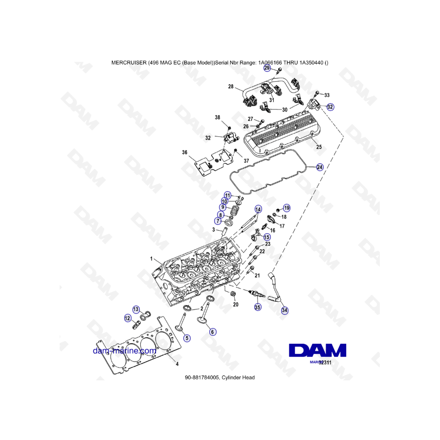 MERCRUISER 8.1L 496 MAG EC - Cylinder head