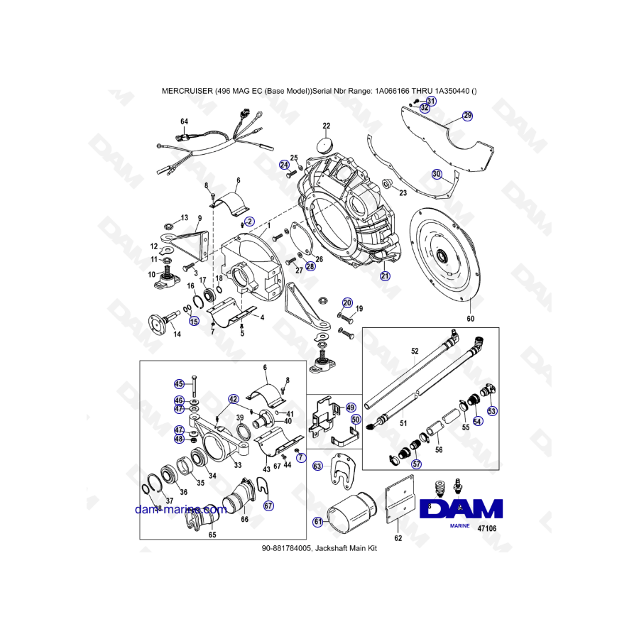 MERCRUISER 8.1L 496 MAG EC - Jackshaft main kit