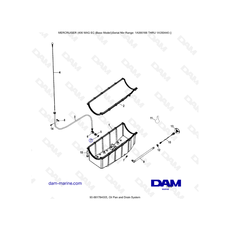 MERCRUISER 8.1L 496 MAG EC - Oil pan " drain system