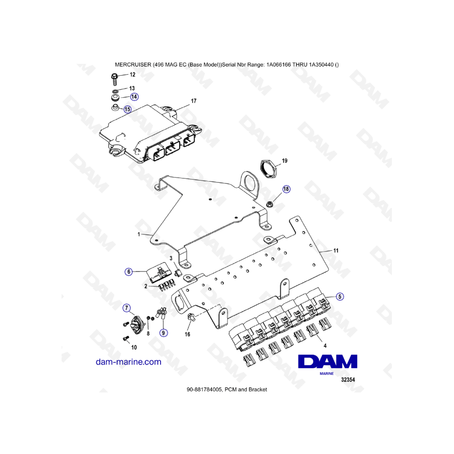 MERCRUISER 8.1L 496 MAG EC - PCM & Bracket
