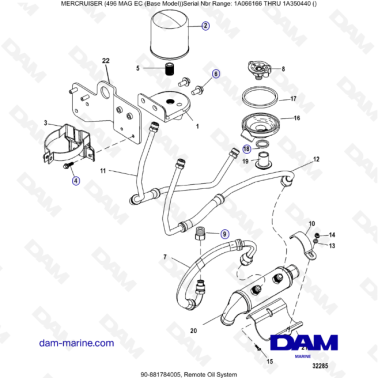 MERCRUISER 8.1L 496 MAG EC - Remote oil system