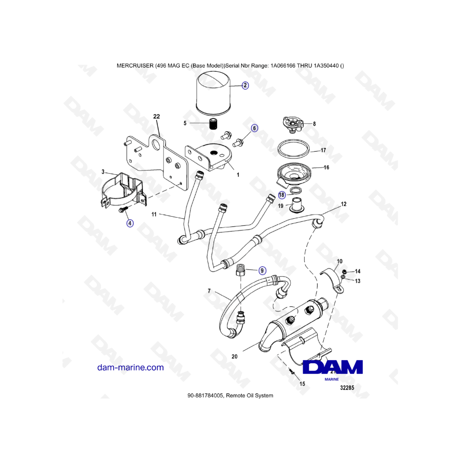 MERCRUISER 8.1L 496 MAG EC - Remote oil system
