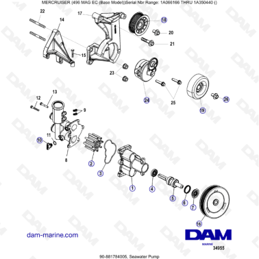 MERCRUISER 8.1L 496 MAG EC - Seawater pump