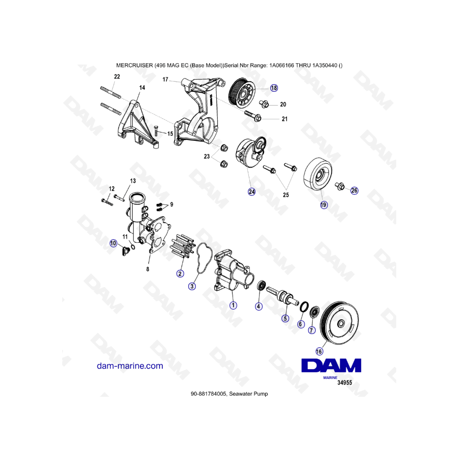 MERCRUISER 8.1L 496 MAG EC - Seawater pump
