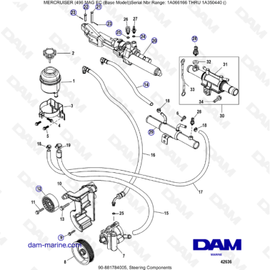 MERCRUISER 8.1L 496 MAG EC - Steering components