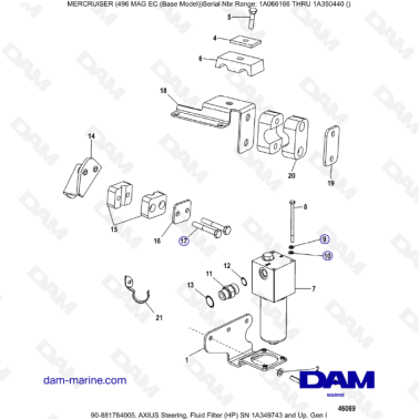MERCRUISER 8.1L 496 MAG EC - Steering, fluid filter
