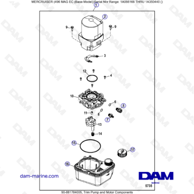 MERCRUISER 8.1L 496 MAG EC - Trim pump & motor components