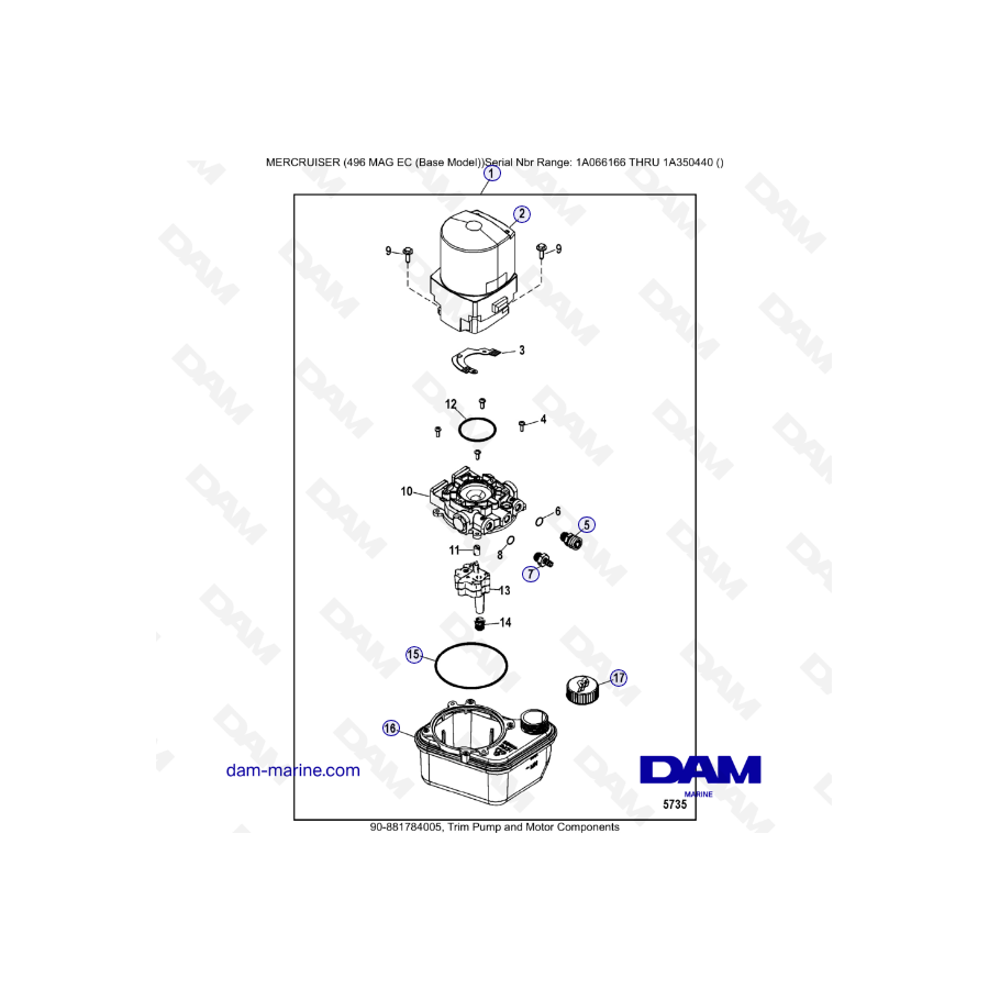 MERCRUISER 8.1L 496 MAG EC - Trim pump & motor components