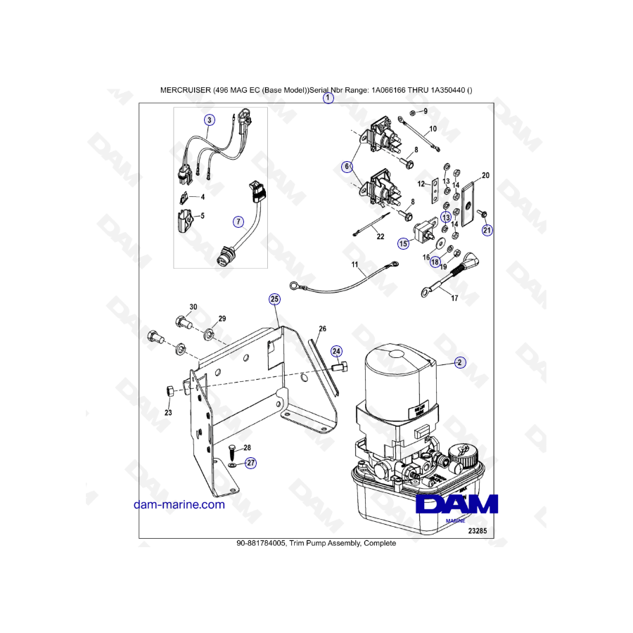 MERCRUISER 8.1L 496 MAG EC - Trim pump assembly