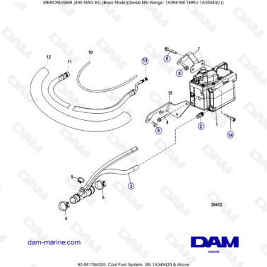 MERCRUISER 8.1L 496 MAG EC HO - Cool fuel system