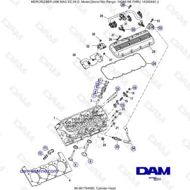 MERCRUISER 8.1L 496 MAG EC HO - Cylinder head