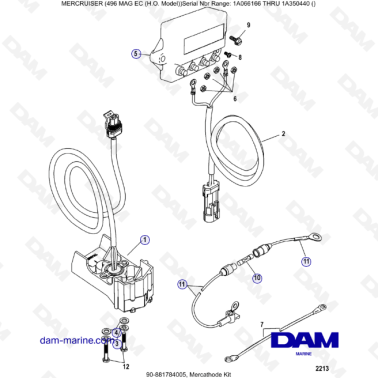 MERCRUISER 8.1L 496 MAG EC HO - Mercathode Kit