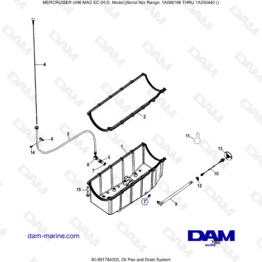 MERCRUISER 8.1L 496 MAG EC HO - Oil pan & Drain system