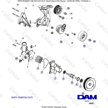 MERCRUISER 8.1L 496 MAG EC HO - Seawater pump