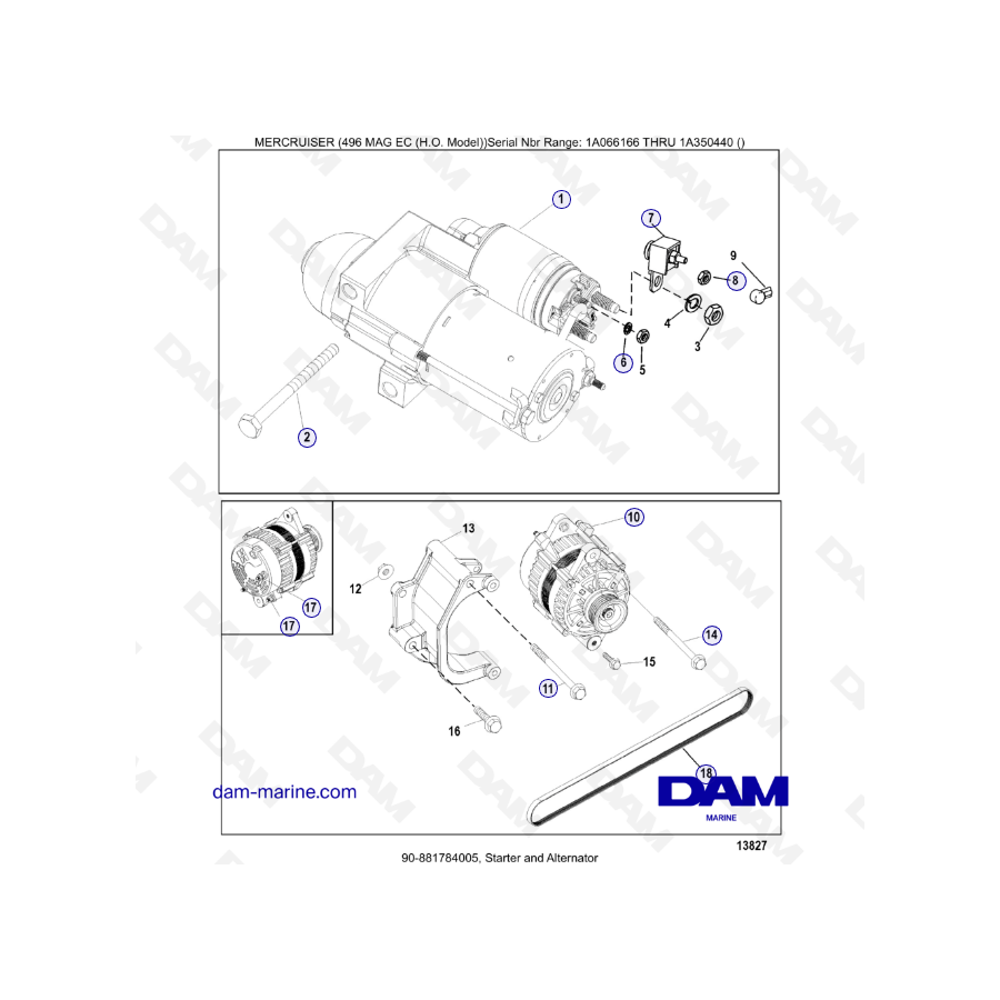 MERCRUISER 8.1L 496 MAG EC HO - Starter ' Alternator