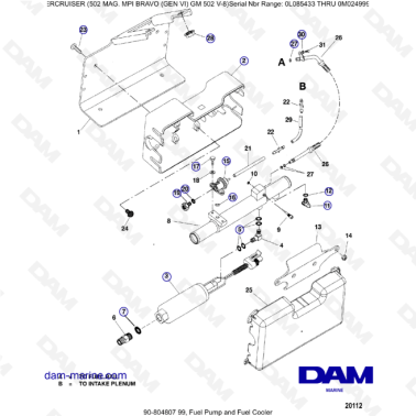 MERCRUISER 502 MAG MPI - Fuel pump & Fuel cooler