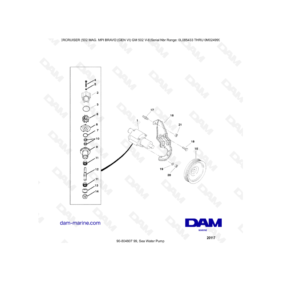 MERCRUISER 502 MAG MPI - Sea water pump