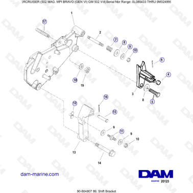 MERCRUISER 502 MAG MPI - Shift bracket