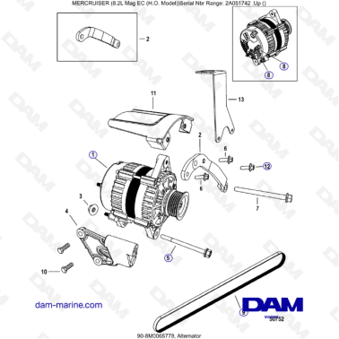 MERCRUISER 502 EFI - Alternator