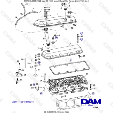 MERCRUISER 8.2L MAG HO EC - Cylinder head
