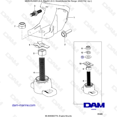 MERCRUISER 8.2L MAG HO EC - Engine mounts
