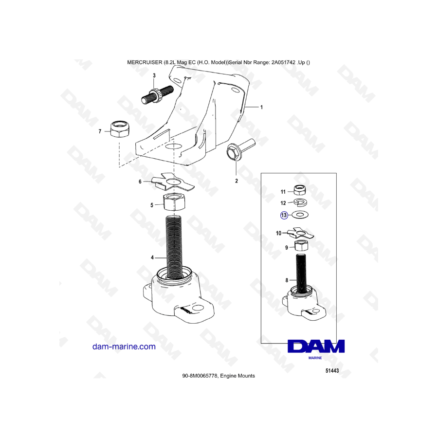 MERCRUISER 8.2L MAG HO EC - Engine Mounts