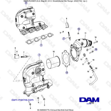 MERCRUISER 8.2L MAG HO EC - Exhaust manifold & elbow