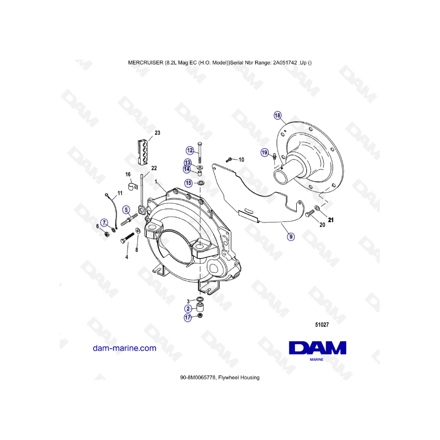 MERCRUISER 8.2L MAG HO EC - Flywheel housing