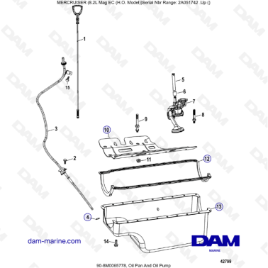 MERCRUISER 8.2L MAG HO EC - Oil pan & Oil pump