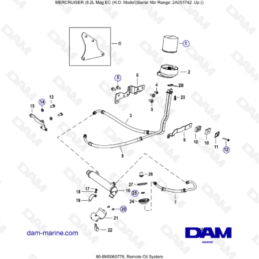 MERCRUISER 8.2L MAG HO EC - Remote oil system