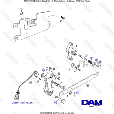 MERCRUISER 8.2L MAG HO EC - Shift bracket, mechanical