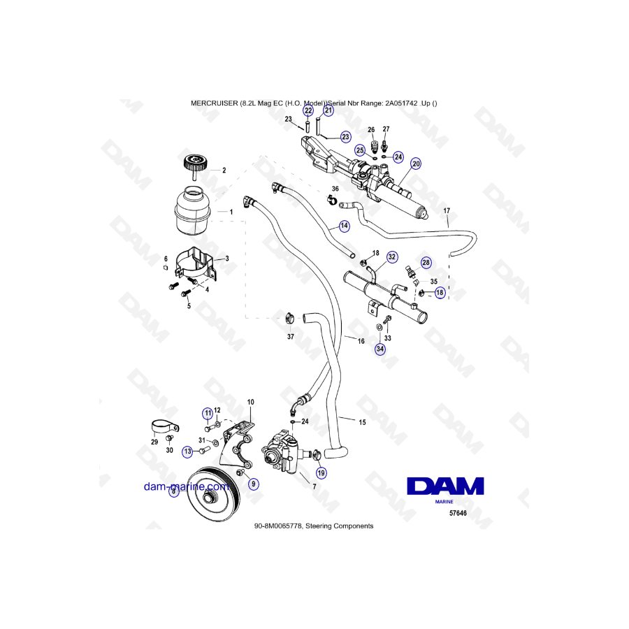 MERCRUISER 8.2L MAG HO EC - Steering components