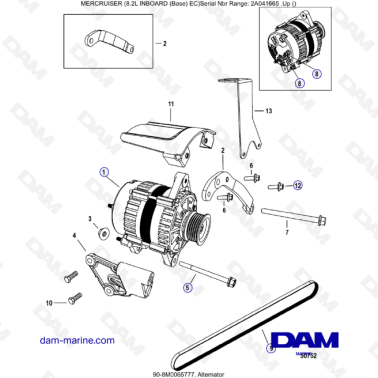 MERCRUISER 8.2L INBOARD EC - Alternator