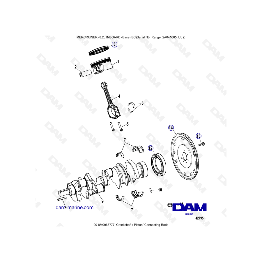 MERCRUISER 8.2L INBOARD EC - Crankshaft / Pistons / Connecting rods