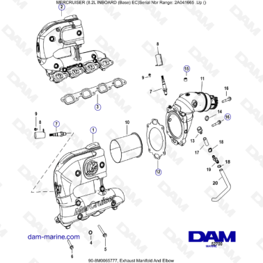 MERCRUISER 8.2L INBOARD EC - Exhaust Manifold & Elbow