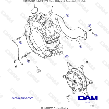MERCRUISER 8.2L INBOARD EC - Flywheel housing