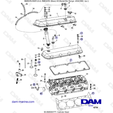 MERCRUISER 8.2L INBOARD EC - Cylinder head