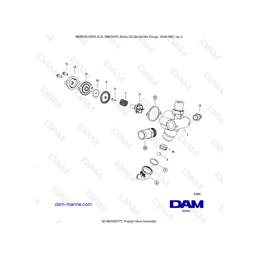 MERCRUISER 8.2L INBOARD EC - Poppet Valve Assembly